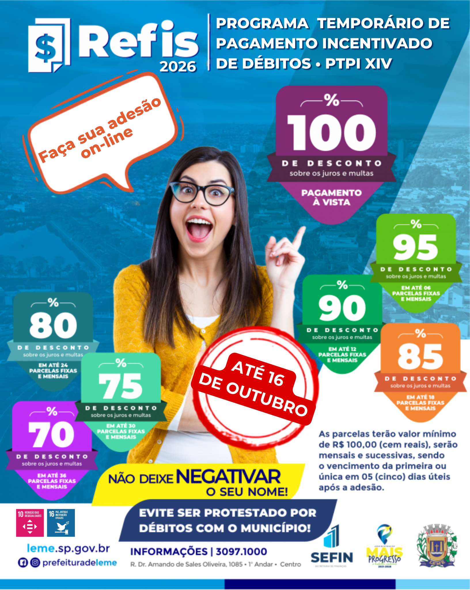 REFIS municipal oferece descontos de até 100% em juros e multas para pagamento de débitos