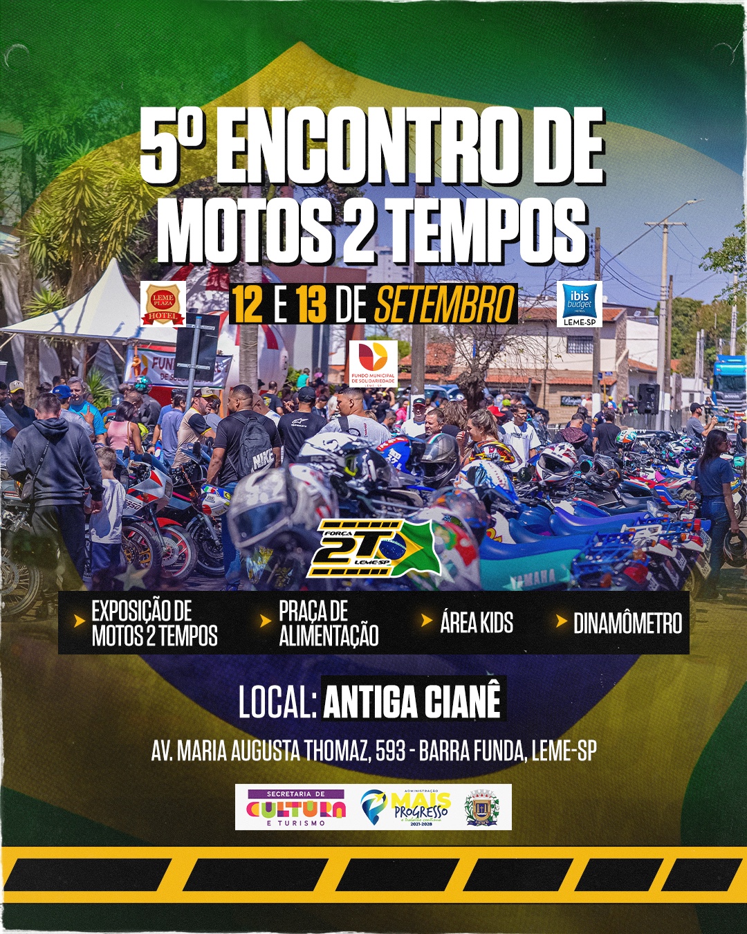 Leme recebe o 5º Encontro de Motos 2 Tempos nos dias 12 e 13 de setembro